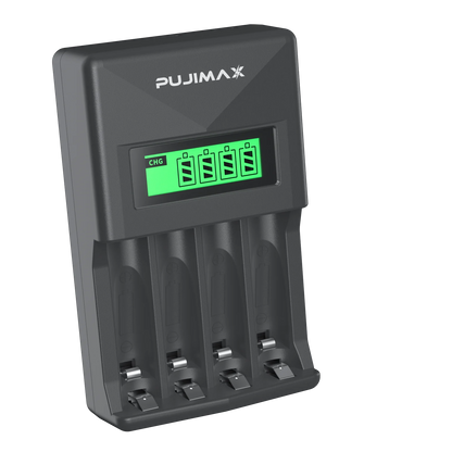 PUJIAMX AA/AAA Rechargeable Battery Charger LCD Display Portable Adapter USB Cable TypeC Batteries Interface Fast Charging Tool