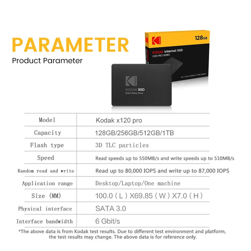 Kodak X120 PRO SSD Drive HDD 2.5 Hard Disk SSD 120GB 1TB 512GB 128GB 256GB HD SATA Disk Internal Hard Drive for Laptop Computer