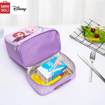 Disney New Cartoon Cute Student School Bag Double High Capacity Layer Lunch Bag Children's Portable Lunch Box Student Lunch Bag