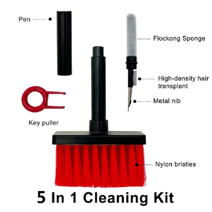 5 in 1 Keyboard Cleaning Brush Kit Keycap Puller Earbuds Cleaner