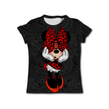 Disney Girls Graphic Tee Minnie Mouse Short Sleeves T-Shirt Top Summer Outfits Clothes