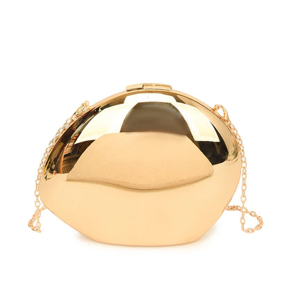 Women's Golden Shell Bag - Luxury Crossbody Sling Purse, Evening Clutch, Designer Brand Trend