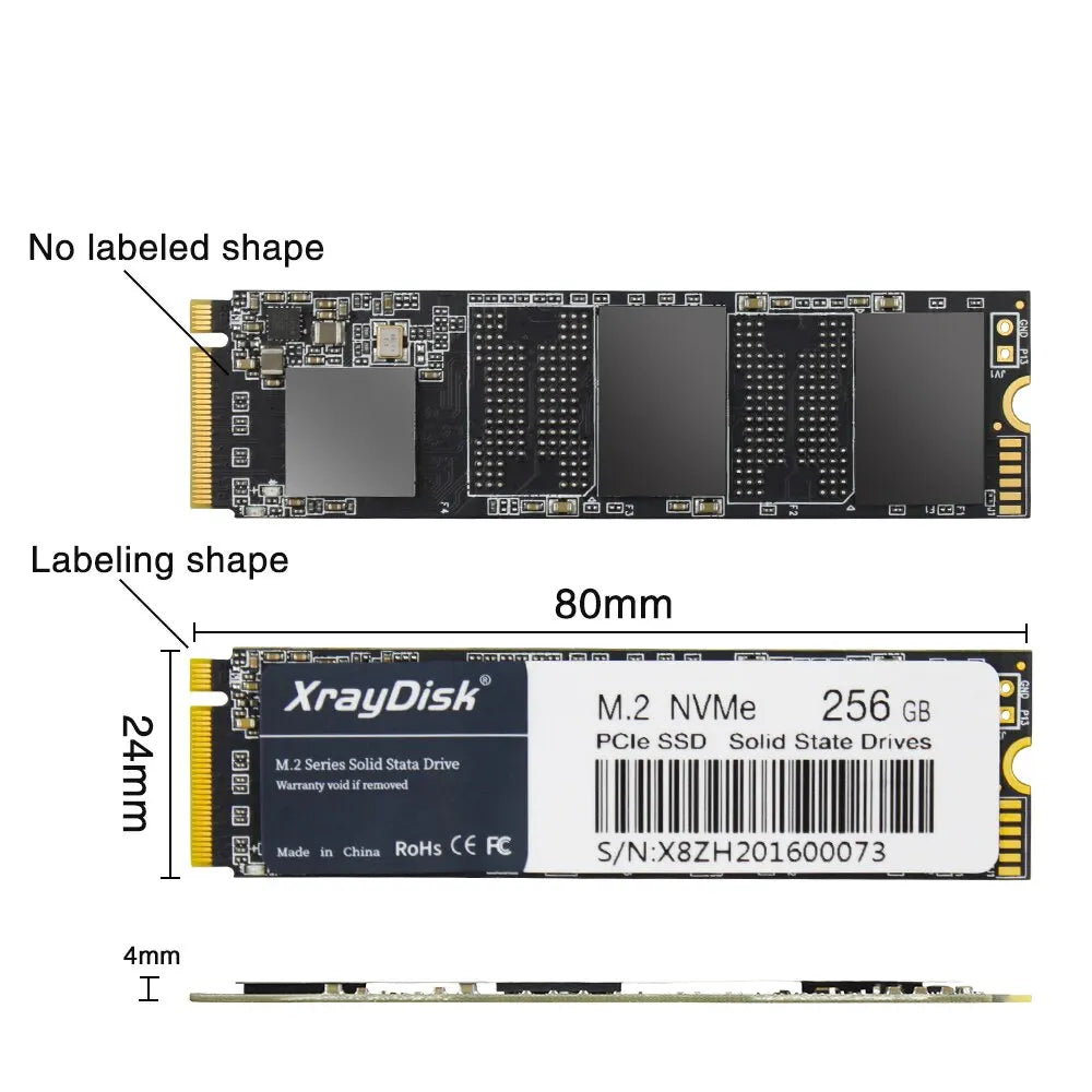 XrayDisk M.2 SSD PCIe NVME 128GB 256GB 512GB 1TB Gen3*4 Solid State Drive 2280 Internal Hard Disk HDD for Laptop Desktop