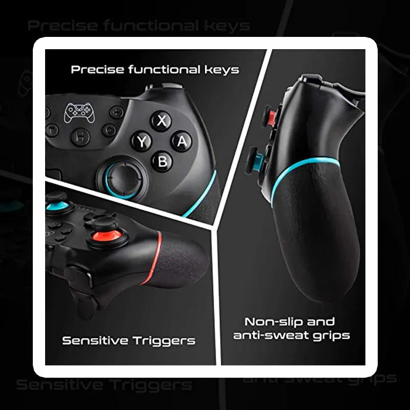 Wireless Controller Compatible-Nintendo Switch Adjustable Turbo with 6-Axis Vibration Gamepad For PC/NS Lite Console