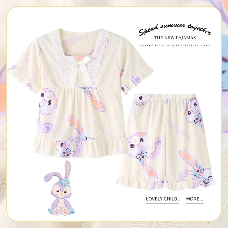 Children's Air Conditioning Clothing Set Girls' Pajamas Sleepwear Robe Mother Kids