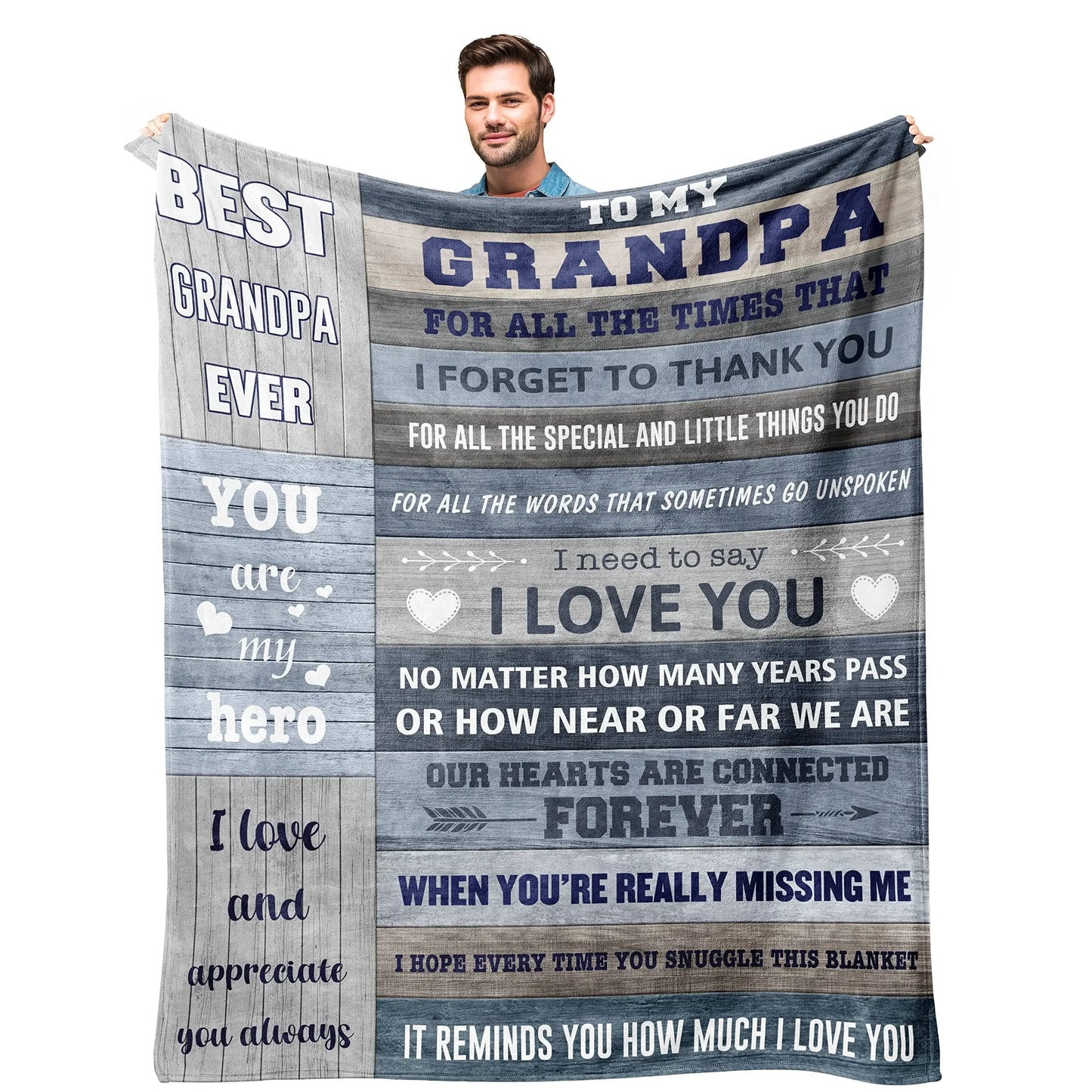 Styleship-Dad Blanket The Best Dad Print Throw Blanket，Soft Cozy Luxury for Father Daddy Papa Pappy Grandpa，Men Gift for Fathers Day Birthday Christmas