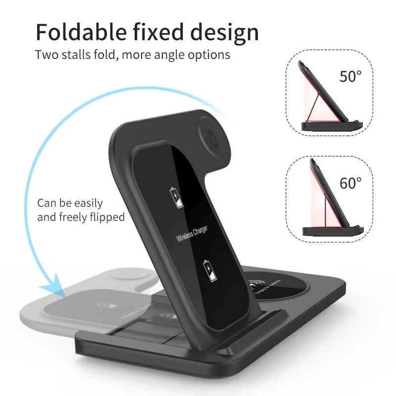 Wireless Charger iPhone Charging Station: 3 in 1 Charger Stand Multiple Devices for Apple-Fast Charging Station