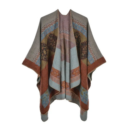 Women's Poncho Capes Casual Clothes Imitation Cashmere Cloak Ladies Scarves Bufanda Mujer Shawls Coat Wraps