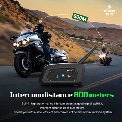 EJEAS V6 PRO Motorcycle Intercom Helmet Bluetooth Headset 6 Riders 800m Communicator Waterproof