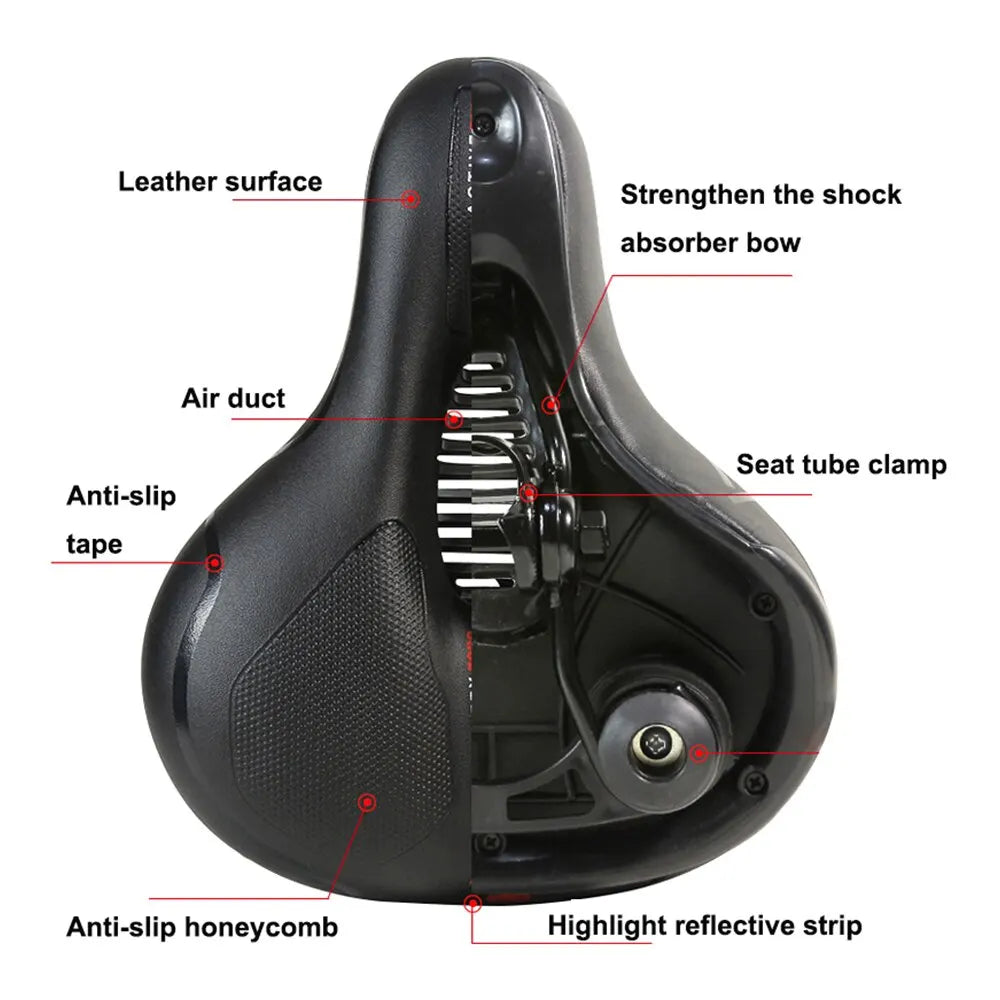 Hollow Breathable Bicycle Saddle Men Women MTB Road Bike Saddle Shock Absorbing Comfortable Big Butt Bike Seat