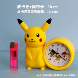 Alternative view of New Genuine Pokemon Anime Pikachu Catoon Kawaii Model Action Decoration Toy Children Alarm Pointer Clock Student Kids Gift