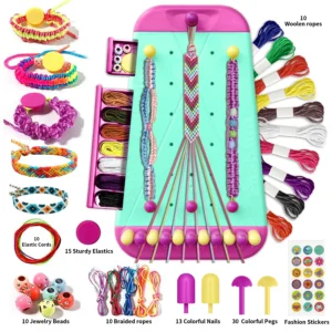 Friendship Bracelet Making Kit for Girls – DIY Arts & Crafts String Maker Set | Colorful Bracelet Loom, Beads & Threads | Creative Pretend Play Toy & Birthday Gift (Ages 6–12)