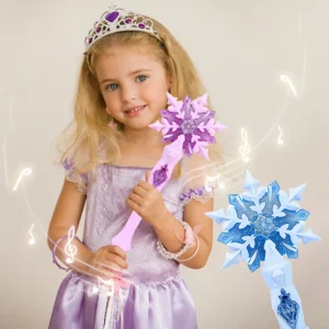 Dreamy Fairy Snowflake Wand – Sparkling Light-Up Princess Magic Wand