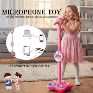 Alternative view of Kids Karaoke Microphone with Stand & Lights – Fun Music Toy for Boys & Girls, Birthday Gift
